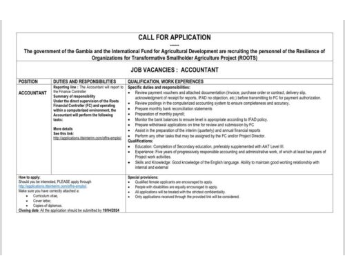 CALL FOR APPLICATION DEC2023V2 – ACCOUNTANT