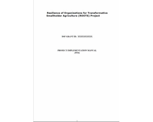 Project Implementation Manual