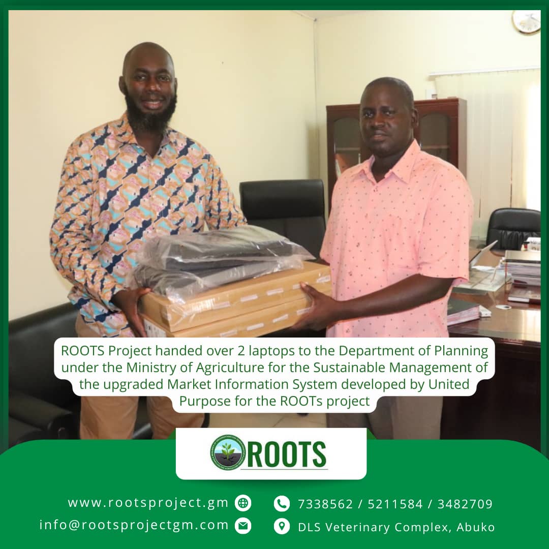 Project Roots The ROOTS project gave 2 laptops to the Department of Planning under ...